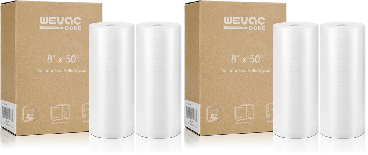 Wevac Vacuum Sealer Bags for Food 11x50 2 Rolls, Fit Food Saver Machines