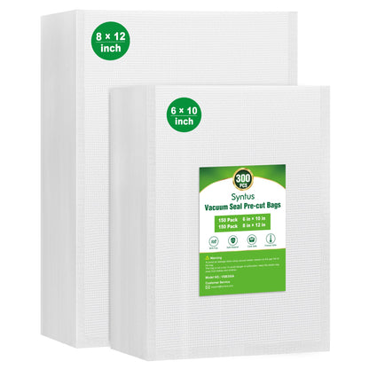 Syntus 150 Pcs Vacuum Sealer Bags for Food, 8x12+11x16+6x10, BPA Free