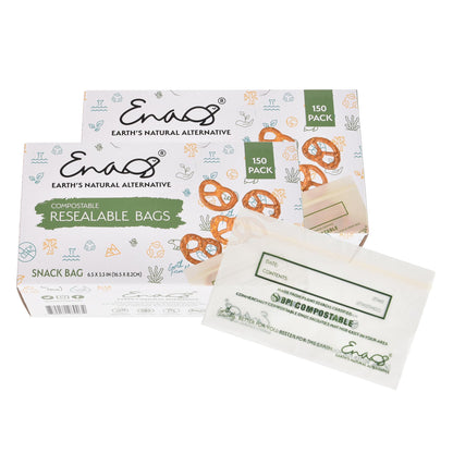 100% Compostable Food Storage Bags - Gallon Size, 50 Pack, Eco-Friendly Freezer Bags, Resealable, Heavy-Duty, Reusable, Off-White Leak Proof, Food Grade by Earth's Natural Alternative