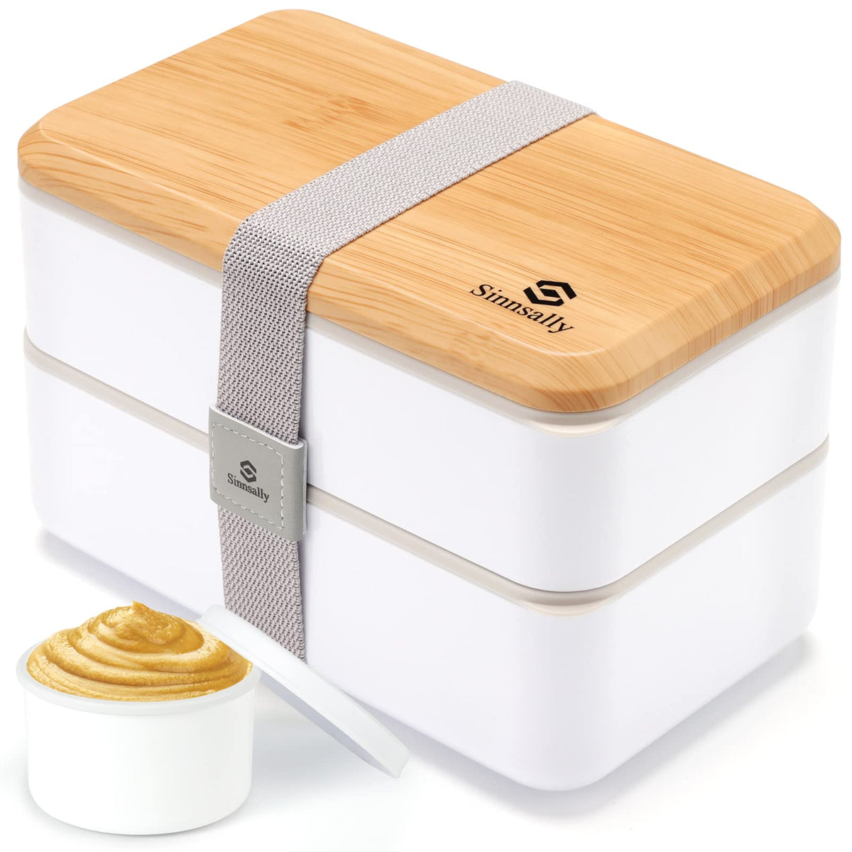 Sinnsally Bento Box Adult Lunch Box with Compartments for Women & Men,(47oz)Stackable Japanese Bento Lunchbox,Rectangle Lunchable Food Container with Utensil Set,Leak-Proof & Microwave/Dishwasher Safe