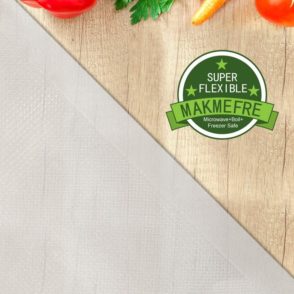 MakMeFre 6RL Vacuum Sealer Bags Rolls 8"x20'(3)+11"x20'(3) for Food Storage