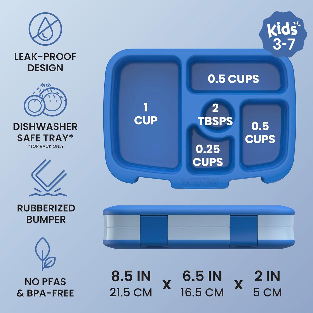 Bentgo Kids Bento-Style 5-Compartment Leak-Proof Lunch Box