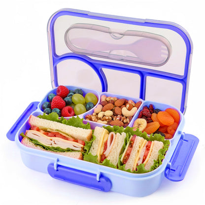 Bento Box for Adults,4 Compartments Lunch Box, Snack Containers Reusable Lunch Containers Drop-Proof, Dishwasher Safe & Made with BPA-Free Materials, Pink
