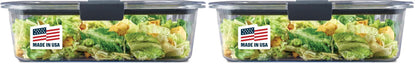 Rubbermaid Brilliance Large Food Storage Container, 9.6 Cup, BPA-Free, Leak-Proof, Clear