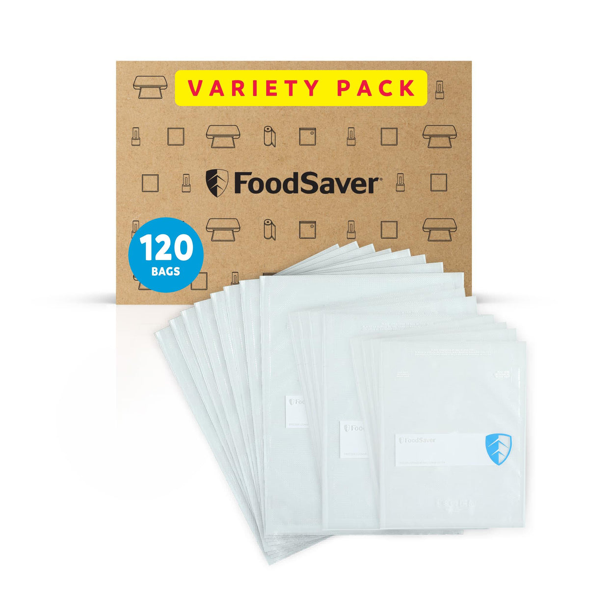 FoodSaver Quart Pre-Cut Vacuum Seal Bags, Easy Use Vacuum Storage Bags, Align to Seal and Tear to Open Vacuum Sealer Storage Bags, 43 Pack