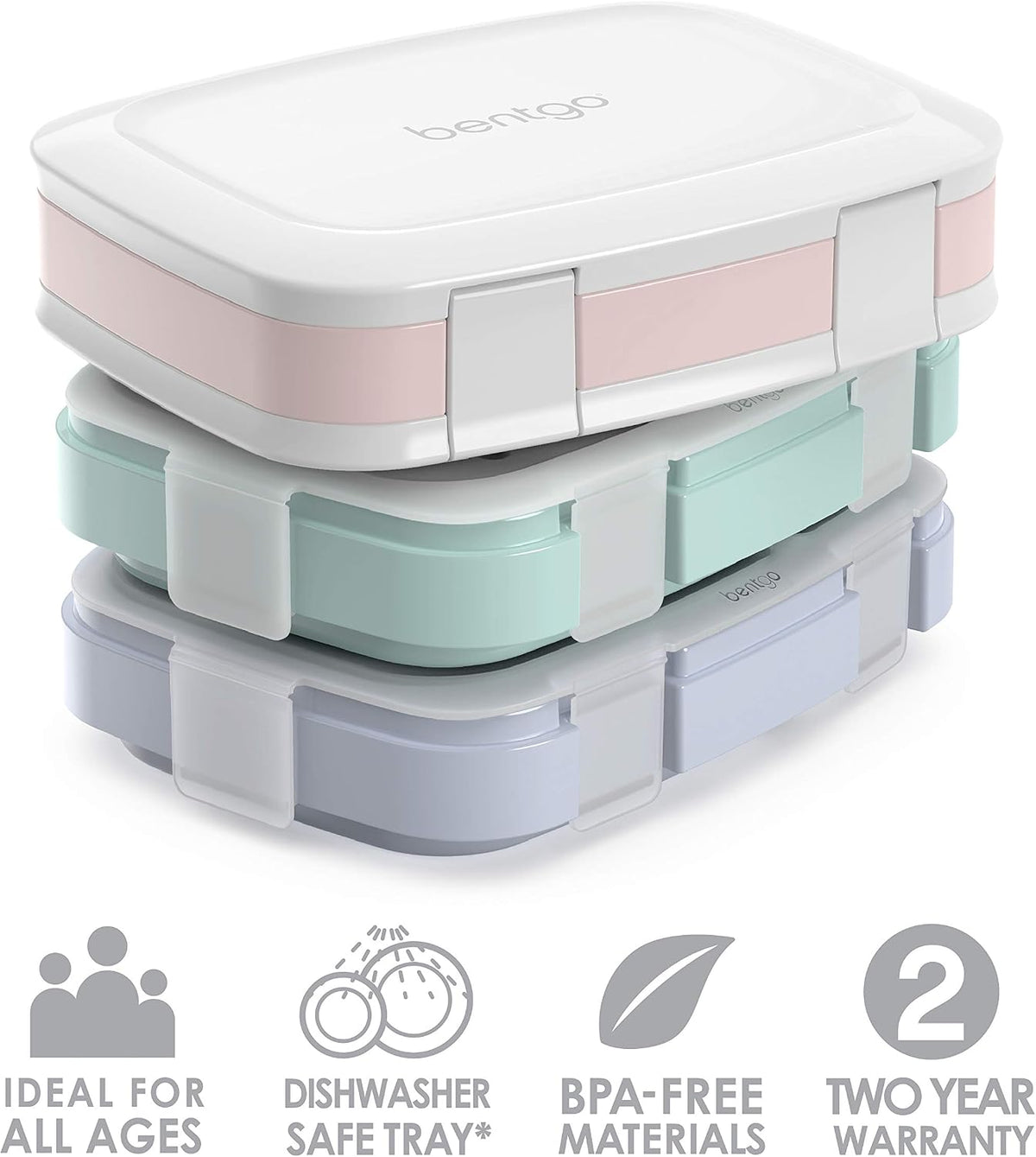 Bentgo Fresh 3-Pack Meal Prep Lunch Box Set with 3-Compartment Trays