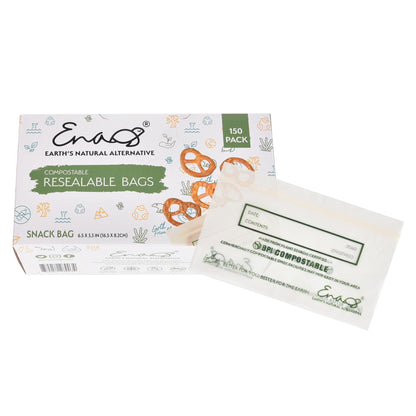100% Compostable Food Storage Bags - Gallon Size, 50 Pack, Eco-Friendly Freezer Bags, Resealable, Heavy-Duty, Reusable, Off-White Leak Proof, Food Grade by Earth's Natural Alternative