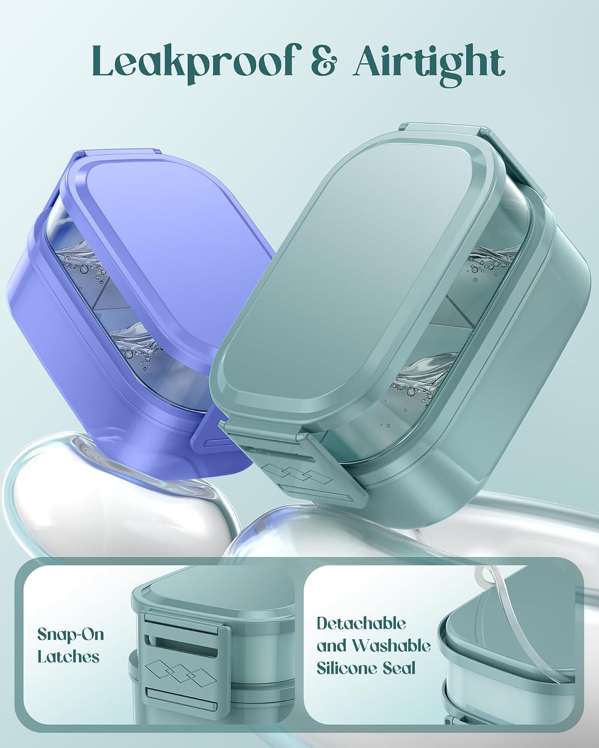 Bento Lunch Box, 65 oz 3-Tier Stackable Lunch Container, Adjustable 2/3 Tier Design, BPA-Free Food-Grade Plastic, Leakproof, Microwave & Dishwasher Safe, Green
