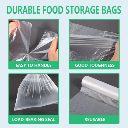 9527 Product 12" x 16" Clear Plastic Produce Bag, Food Storage Bag on a Roll, 350 Bags One Roll, Freeze/Heat Clear Bag for Bread, Meat, Vegetables, Fruits