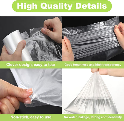 RyhamPaper Food Storage Bags, 1 Roll 12 x 16 Plastic Produce Bag on a Roll Fruits, Vegetable, Bread, Food Storage Clear Bags, 350 Bags