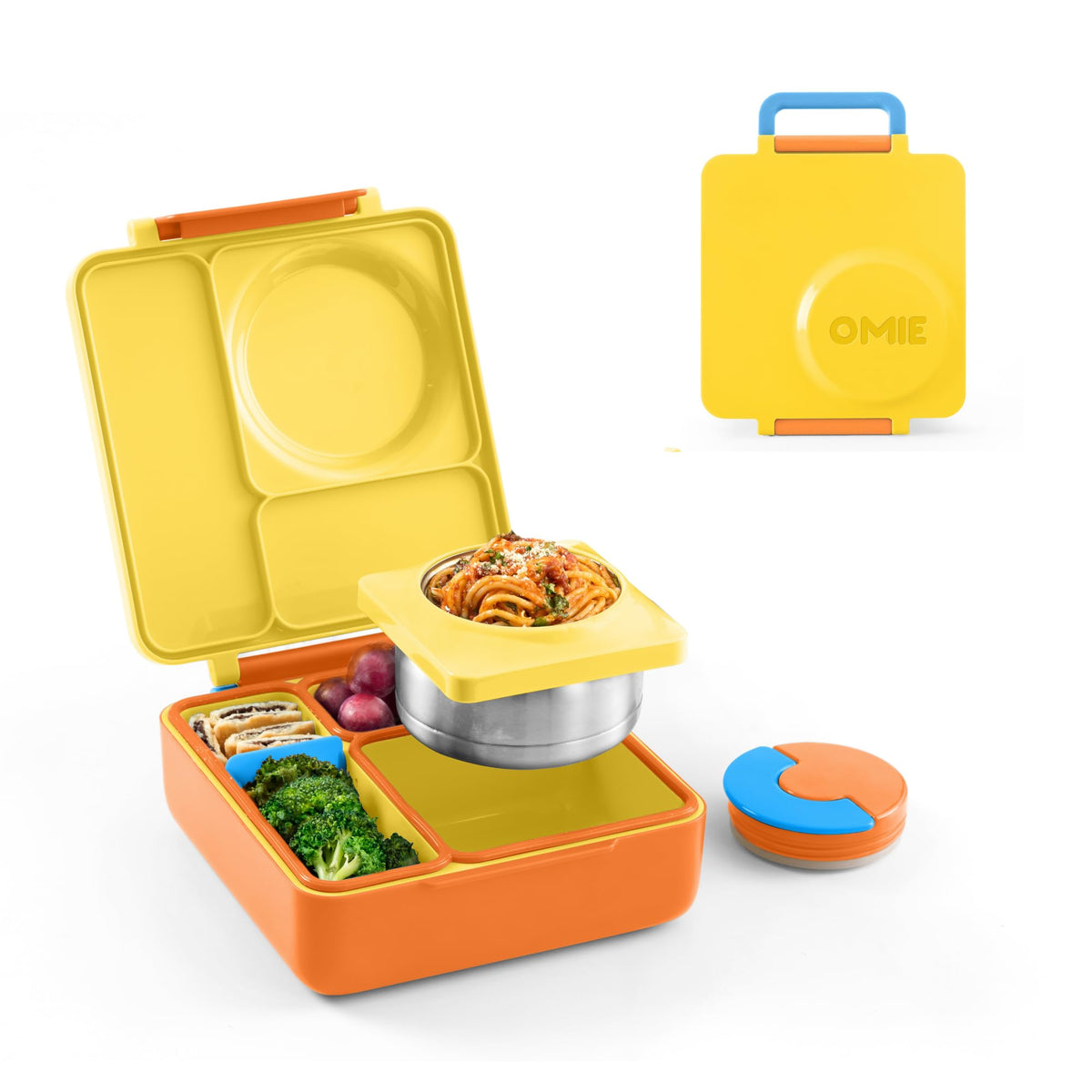 Omie OmieBox Kids Insulated Leakproof Bento Lunch Box with Food Jar (Blue Sky)