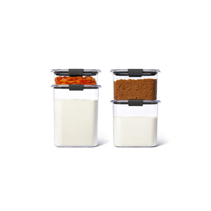 Rubbermaid Brilliance 16-Cup Airtight Food Storage Container with Lid Clear/Grey - optimal for pantry organization flour sugar and food storage