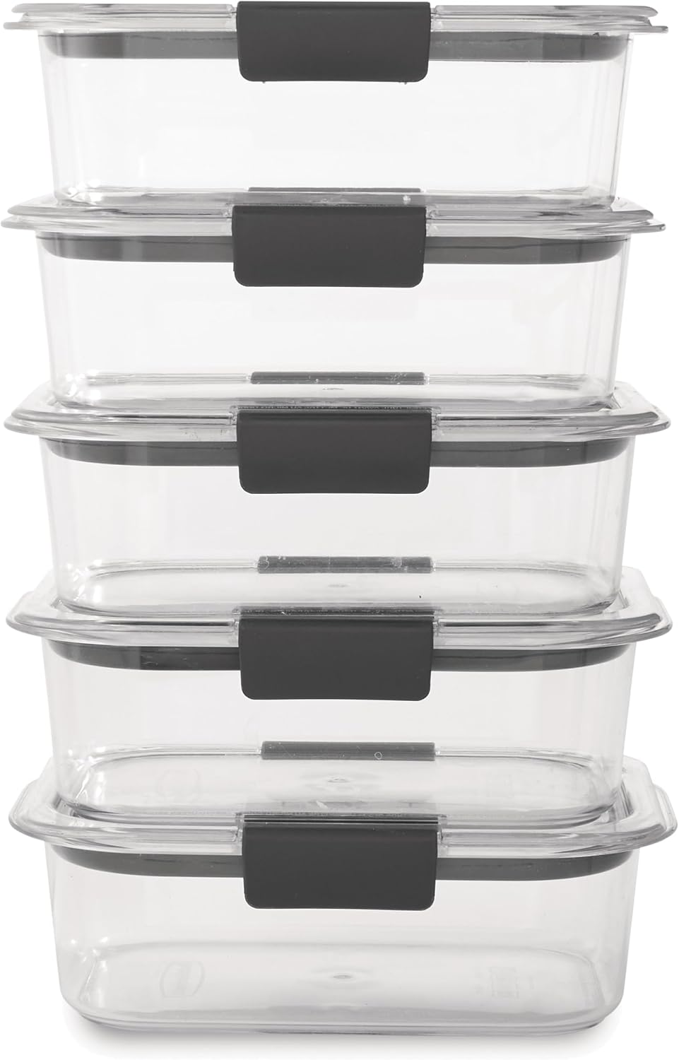 Rubbermaid Brilliance Tritan Plastic Food Storage Containers BPA Free Airtight Lids Ideal for Lunch Meal Prep & Leftovers Set of 5 (3.2 Cup)