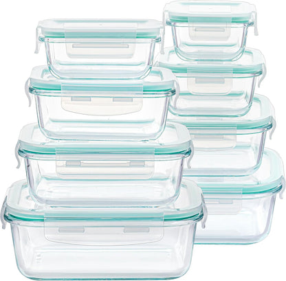 Vtopmart 8 Pack Glass Food Storage Containers with Airtight Lids