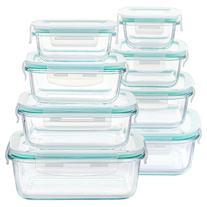 Vtopmart 8 Pack Glass Food Storage Containers with Airtight Lids