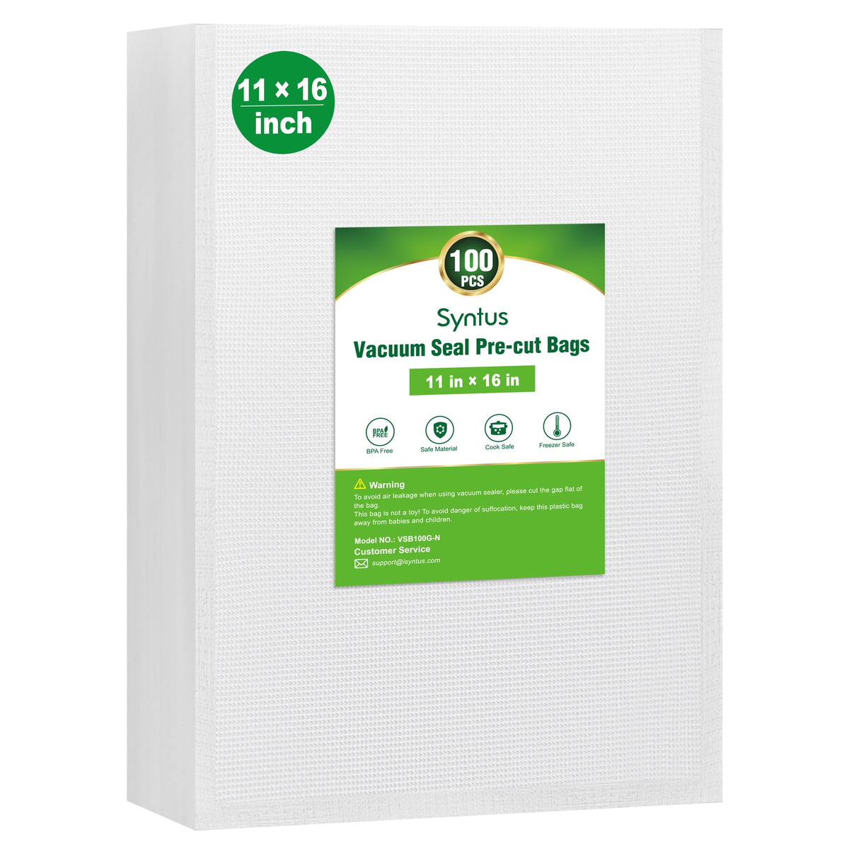 Syntus 150 Pcs Vacuum Sealer Bags for Food, 8x12+11x16+6x10, BPA Free