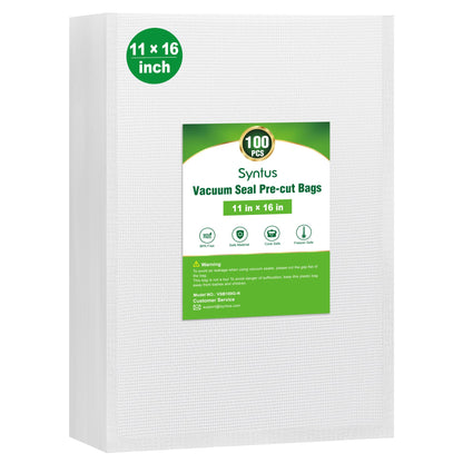 Syntus 150 Pcs Vacuum Sealer Bags for Food, 8x12+11x16+6x10, BPA Free