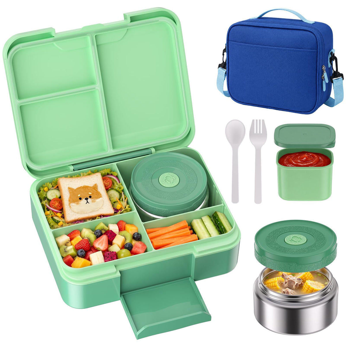 HOMETALL Bento Lunch Box for Kids, 8.5oz Food Thermo, Insulated Lunch Bags