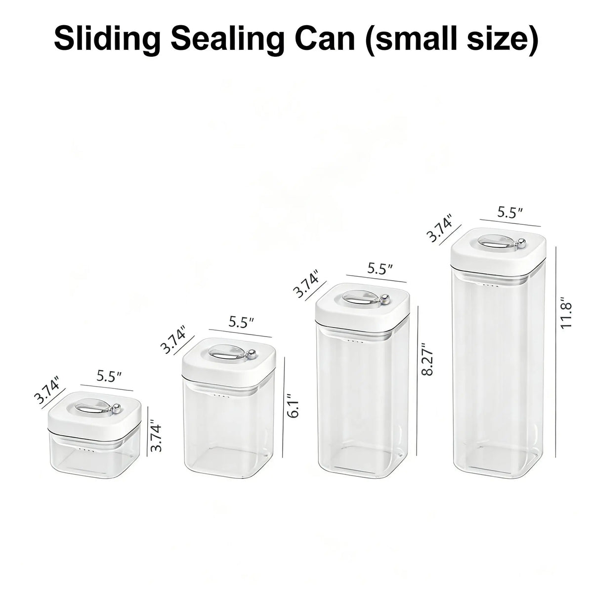 UFORU Wall-Fit Square Plastic Kitchen Container Set - Sealable Dry Food Canisters with Rotating Seal Lids, Wide-Open Pour Pantry Organizers for Pantry Organization, Fits Tight Spaces, Keeps Contents Fresh