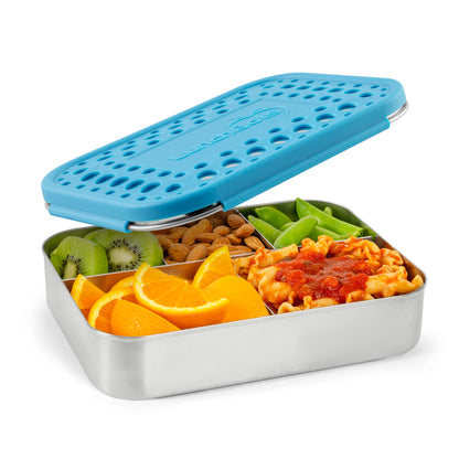 LunchBots Medium Trio Stainless Steel Kids Bento Box 3-Section 32oz