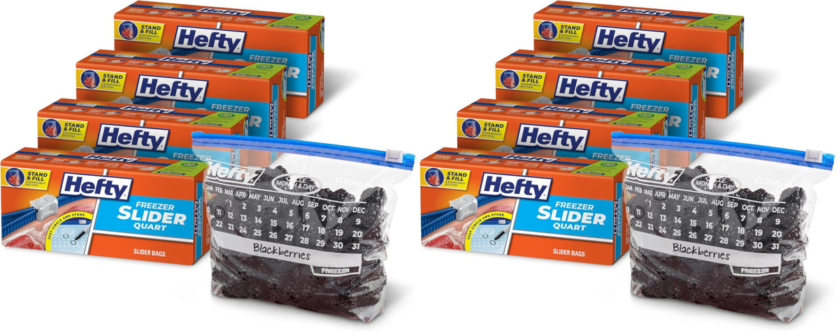 Hefty Calendar Slider Freezer Bags, Gallon Size, 4pk, 25ct (100 Total)