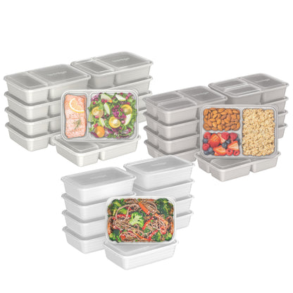Bentgo Prep Meal Prep Kit, 1, 2 & 3-Compartment Containers, 60 Piece Set