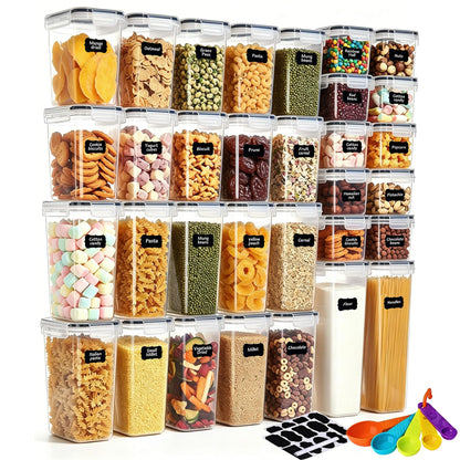 42pcs Airtight Containers, Clear Stackable Dry Food Storage