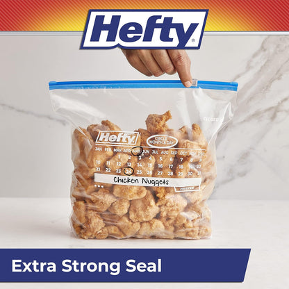 Hefty Calendar Slider Freezer Bags, Gallon Size, 4pk, 25ct (100 Total)