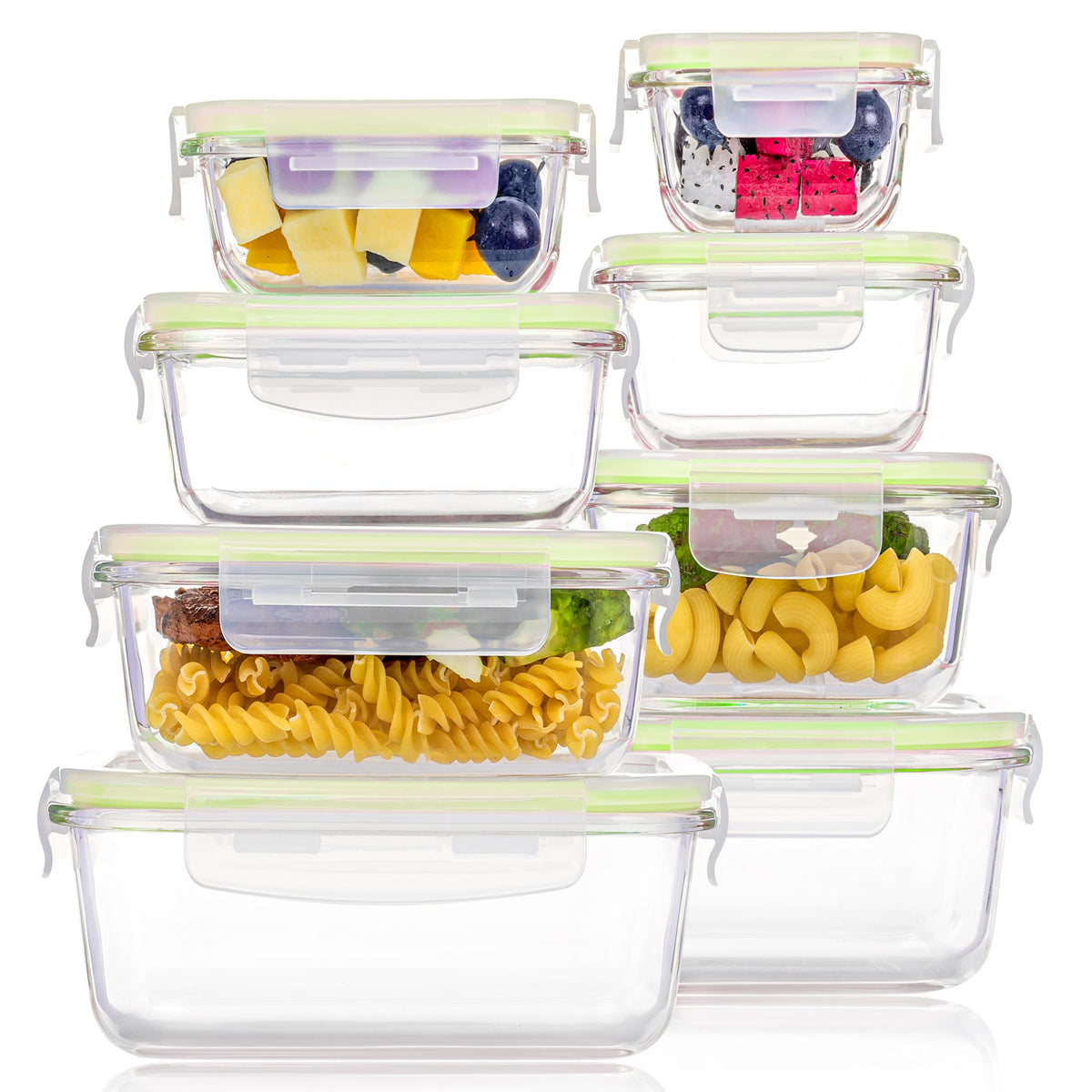 Vtopmart 8 Pack Glass Food Storage Containers with Airtight Lids