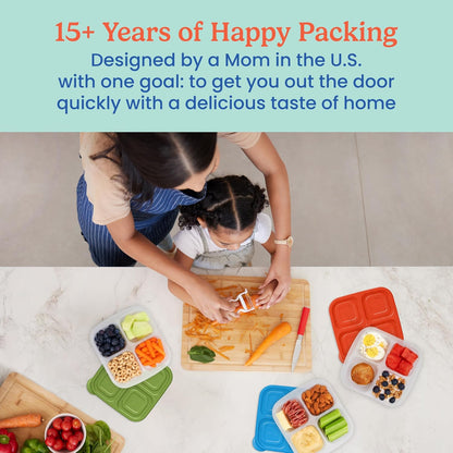 Bentgo Easyboxes 4-Compartment Snack Containers - 8-Piece Set with 4 Trays & 4 Custom-Fit Lids to Seal in Freshness - Reusable Food Storage & Meal Prep Bento BPA-Free Containers (Classic 4-Pack)