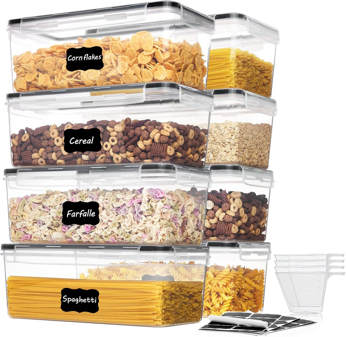 Vtopmart Pasta Storage Containers, 8 Pack, 3.2L Airtight Canisters