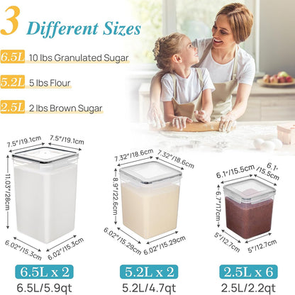Vtopmart 10 PCS Flour and Sugar Storage Container Sets for Advanced Baker