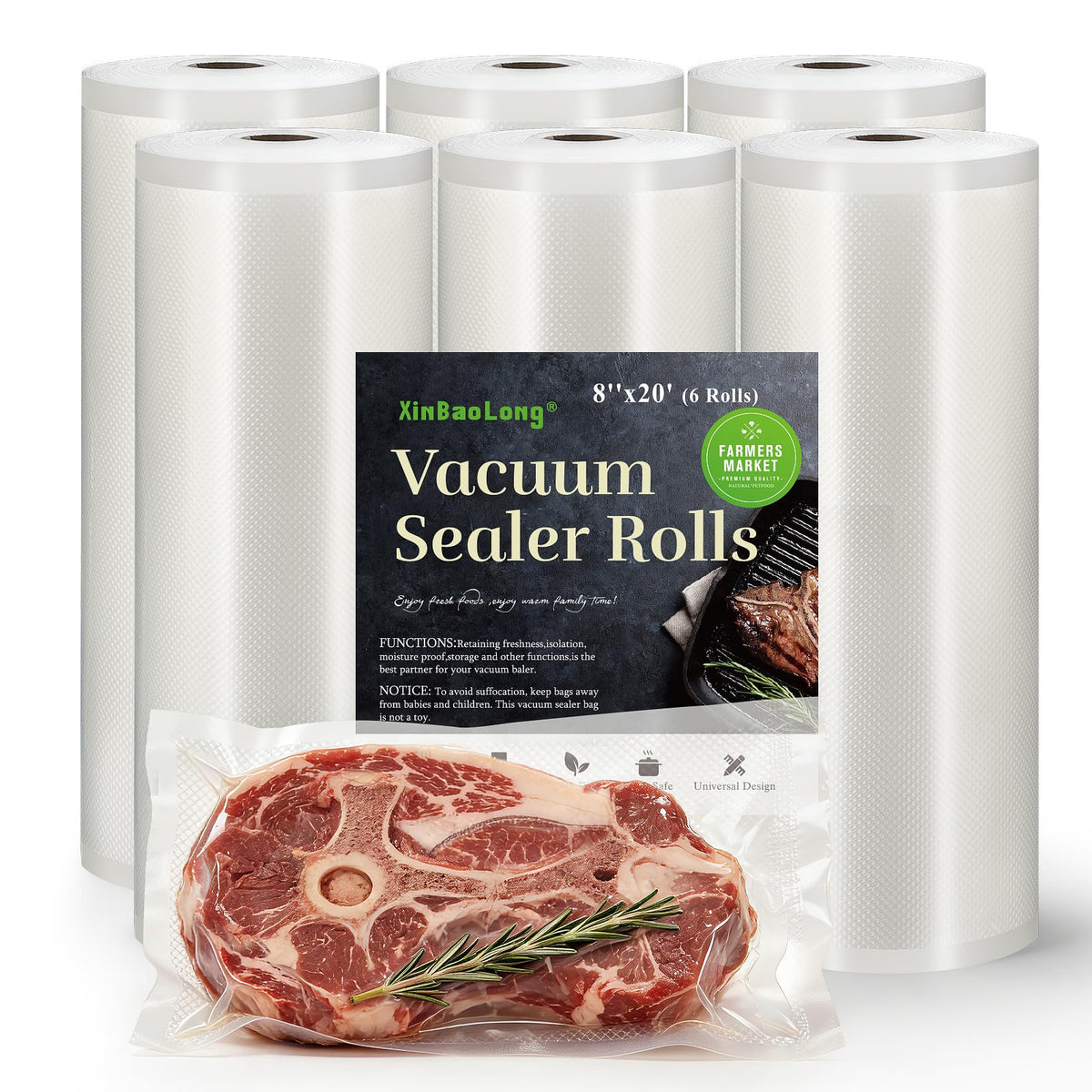 Vacuum Sealer Bags For Food 6 Pack, Kitchen Essentials