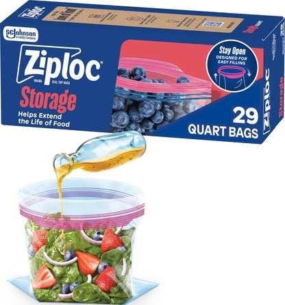 Ziploc Quart Food Storage Bags, 136 Total Bags (34 Count, 4-Pack)
