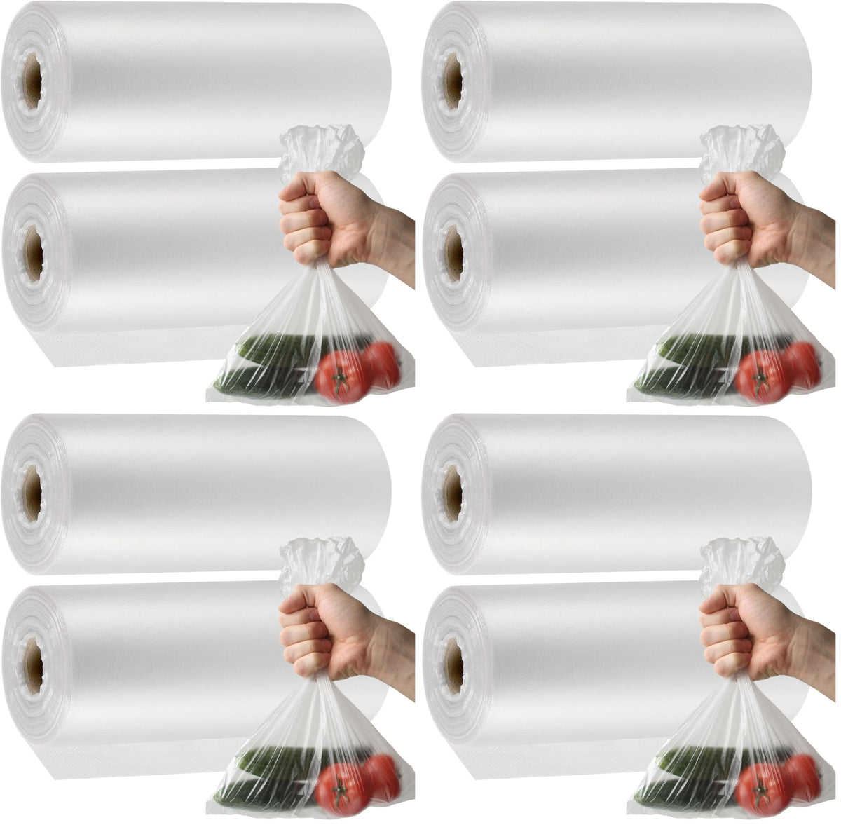 1000 Count 10 x 14 Inches Plastic Produce Bags Roll,Clear