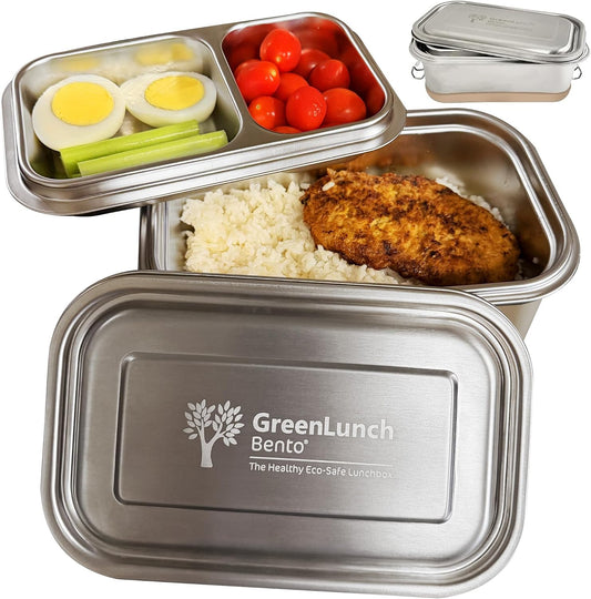 GreenLunch Stainless Steel Bento Box for Adults & Teens, 6 Cup, Brown