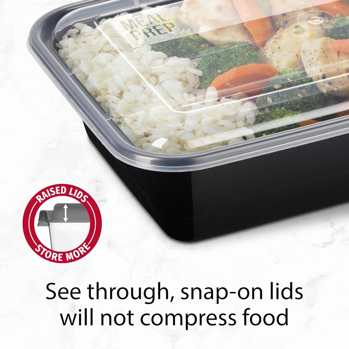 GoodCook Meal Prep Containers, Single Compartment 10-Pack