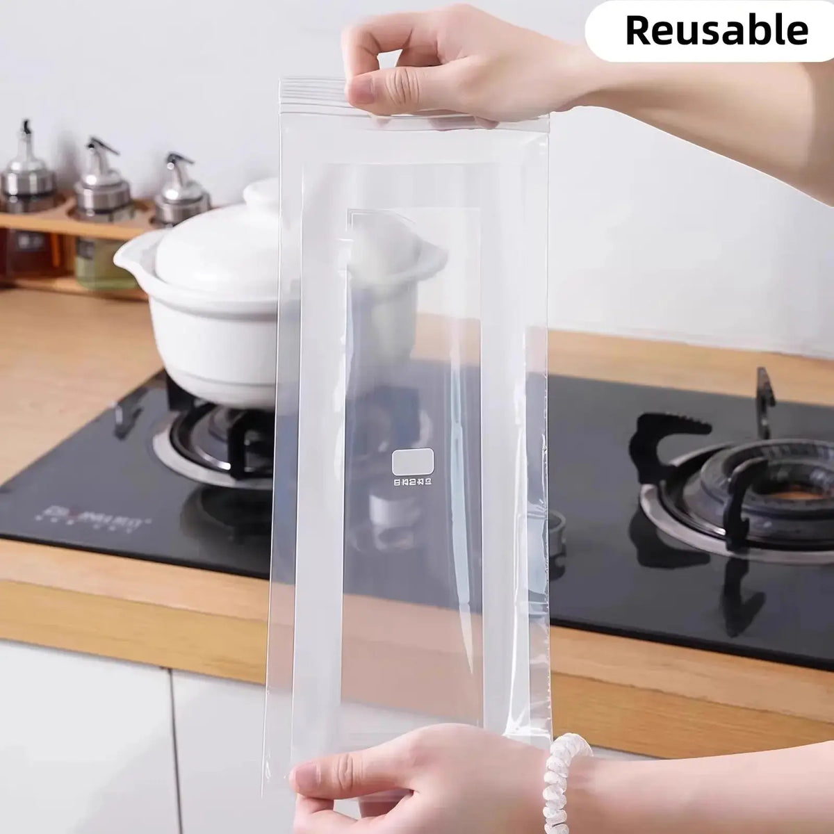 Thick Double Seal Reusable Food Storage Pouches, Food Grade Airtight Odor-Proof Freezer-Safe Bags for Refrigerator Organization & Portioning