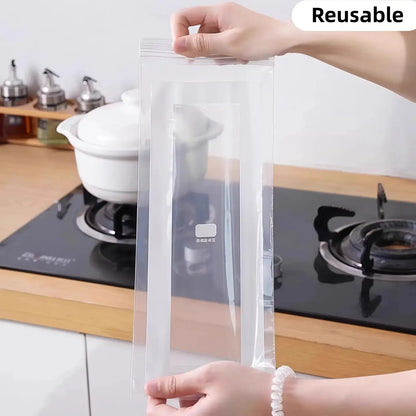 Thick Double Seal Reusable Food Storage Pouches, Food Grade Airtight Odor-Proof Freezer-Safe Bags for Refrigerator Organization & Portioning
