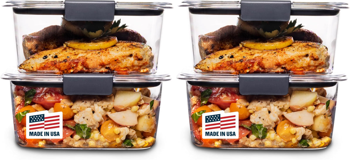 Rubbermaid Brilliance Large Food Storage Container, 9.6 Cup, BPA-Free, Leak-Proof, Clear
