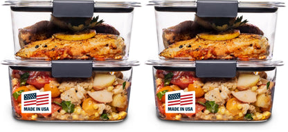 Rubbermaid Brilliance Large Food Storage Container, 9.6 Cup, BPA-Free, Leak-Proof, Clear