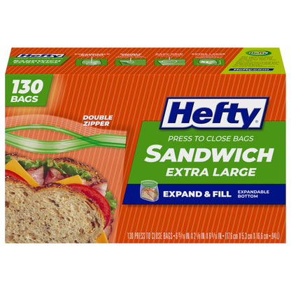 Hefty Press to Close Food Storage Bags, Gallon Size, 20ct