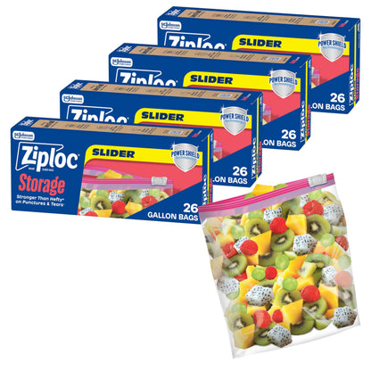 Ziploc Gallon Food Storage Slider Bags, 68 Count