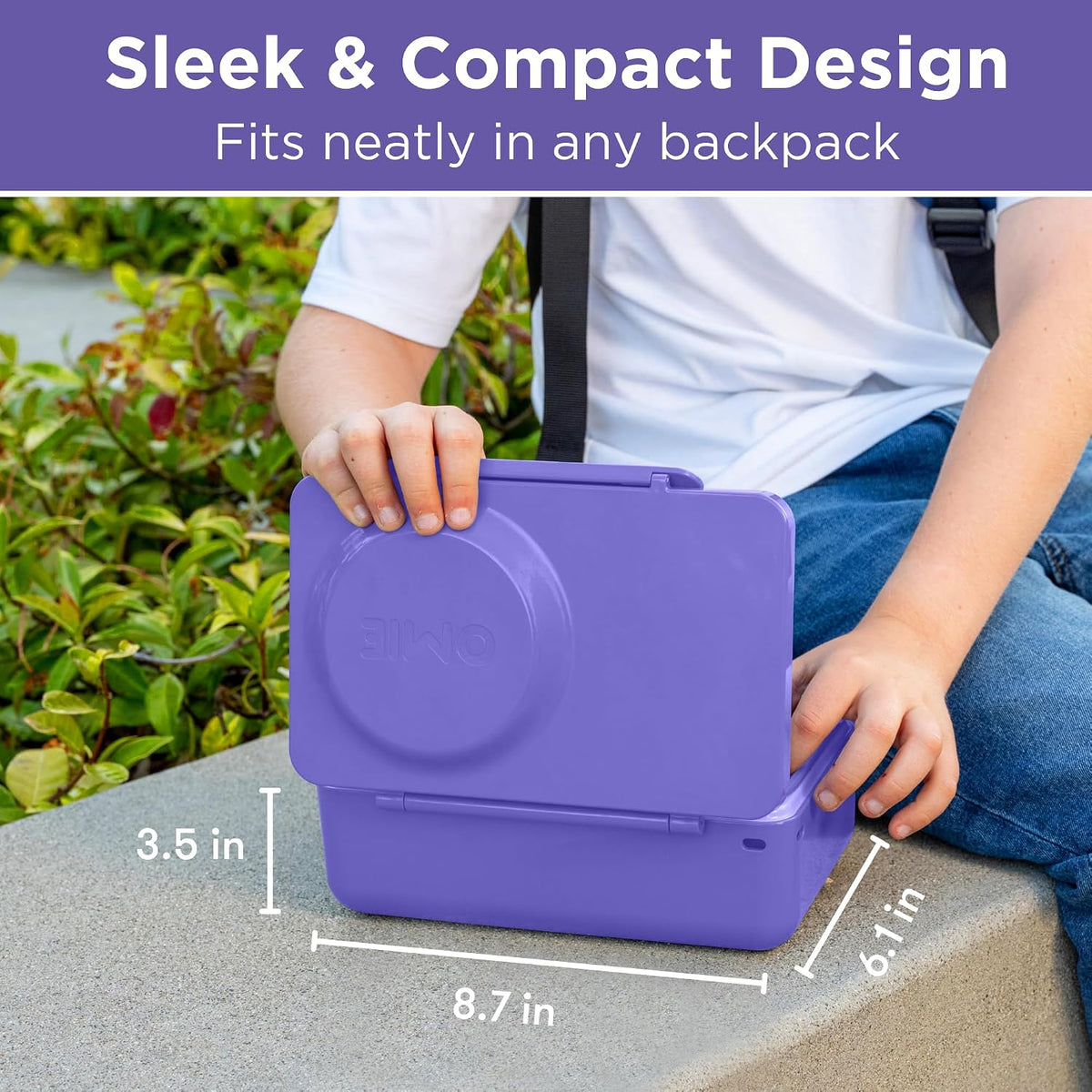 Omie OmieBox UP Kids Insulated Bento Box, Galaxy Purple