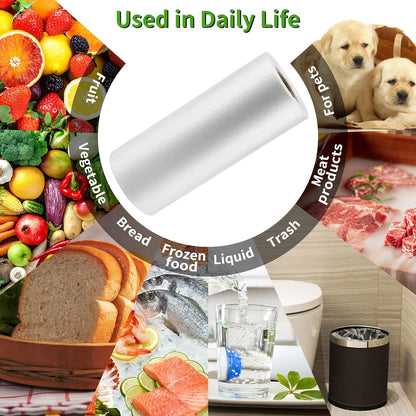 FungLam 12”×20” Plastic Produce Bags on a Roll, Clear Food Storage Bags for Bread, Vegetables, Fruits and Meat, Continuous Plastic Bags for Kitchen, Refrigerator Storage, 350 Bags/Roll