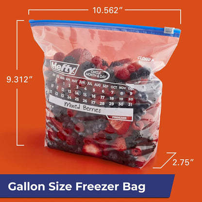 Hefty Calendar Slider Freezer Bags, Gallon Size, 4pk, 25ct (100 Total)