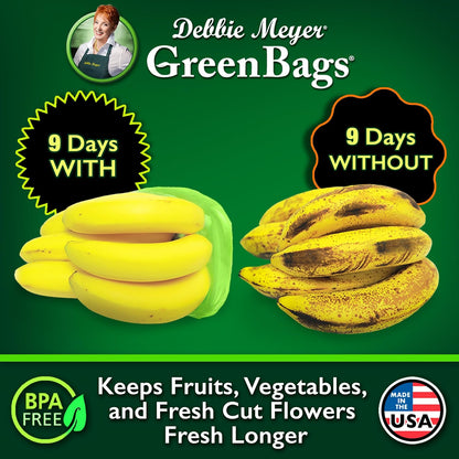 Debbie Meyer GreenBags, 32-Pack (16M, 8L, 8XL), Reusable Food Storage Bags