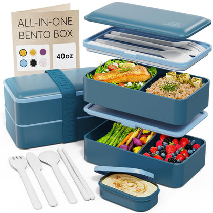 Umami Bento Box Adult, Leakproof, All-in-1 Lunch Containers for Adults
