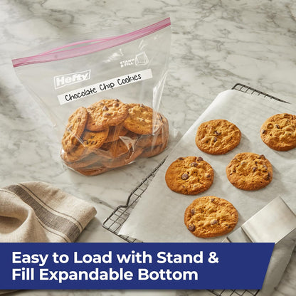 Hefty Press to Close Food Storage Bags, Gallon Size, 20ct