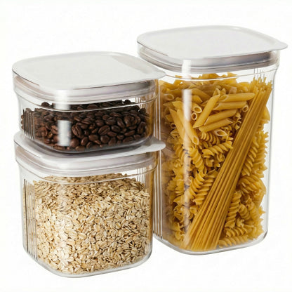 Airtight Food Storage Containers with Lids, 4 Pcs Set BPA Free Clear Sturdy Kitchen Pantry Organization Canisters for Herbs, Coffee, Tea - Keeps Food Fresh & Dry (Transparent-4pcs)